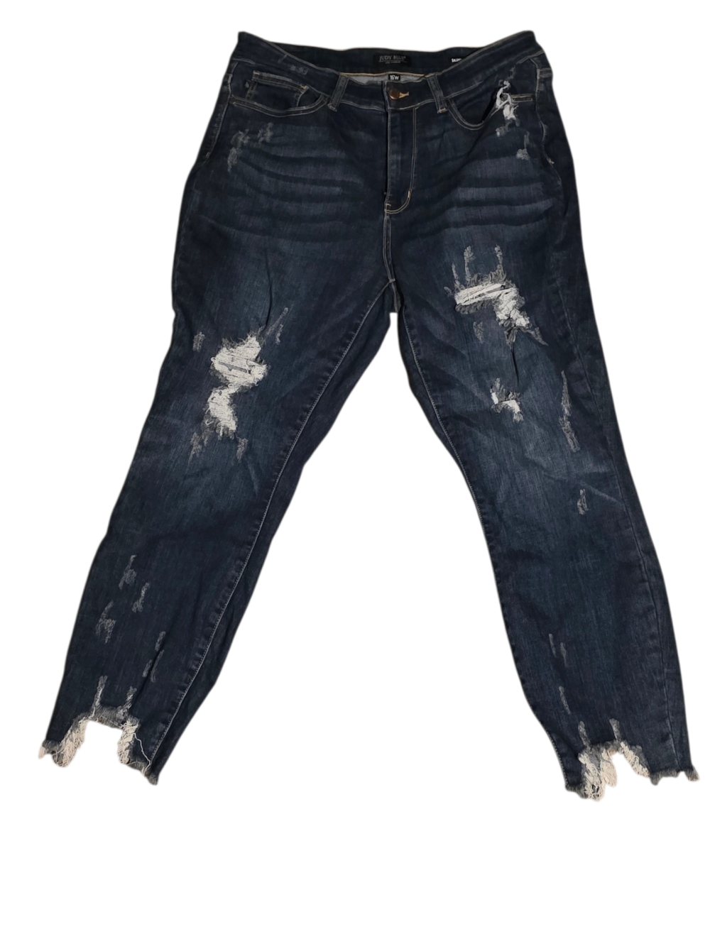 Judy Blue Dark Blue Distressed Boyfriend Jeans 16w